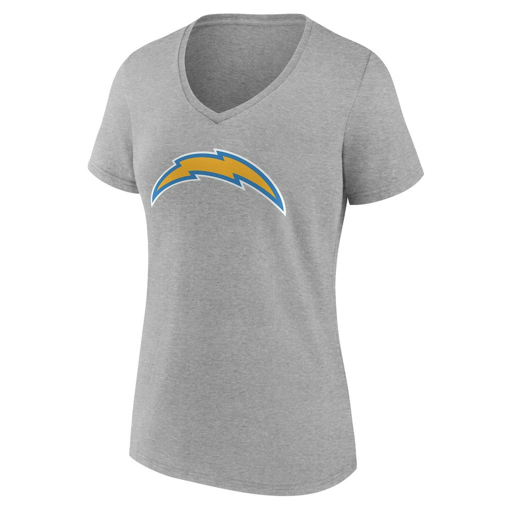 Los Angeles Chargers Women's Team Authentic Personalized Name & Number V-Neck T-Shirt - Gray - NFL