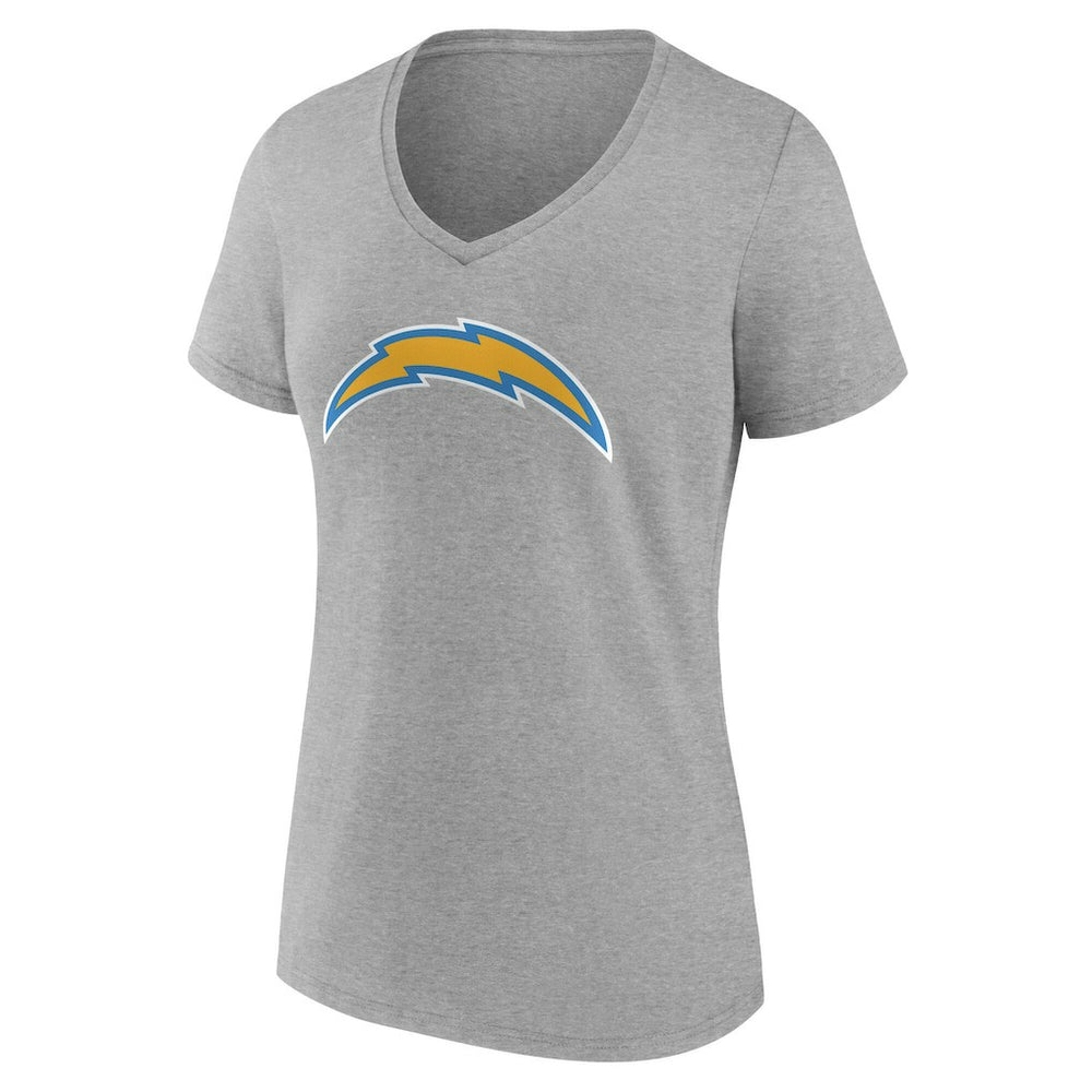 Los Angeles Chargers Women's Team Authentic Personalized Name & Number V-Neck T-Shirt - Gray - NFL