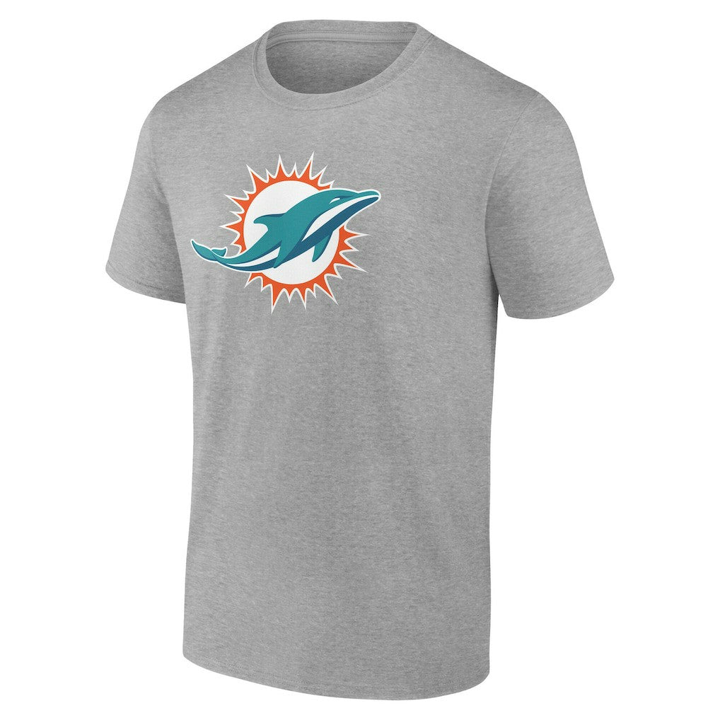 Miami Dolphins Team Authentic Personalized Name & Number T-Shirt - Gray - NFL