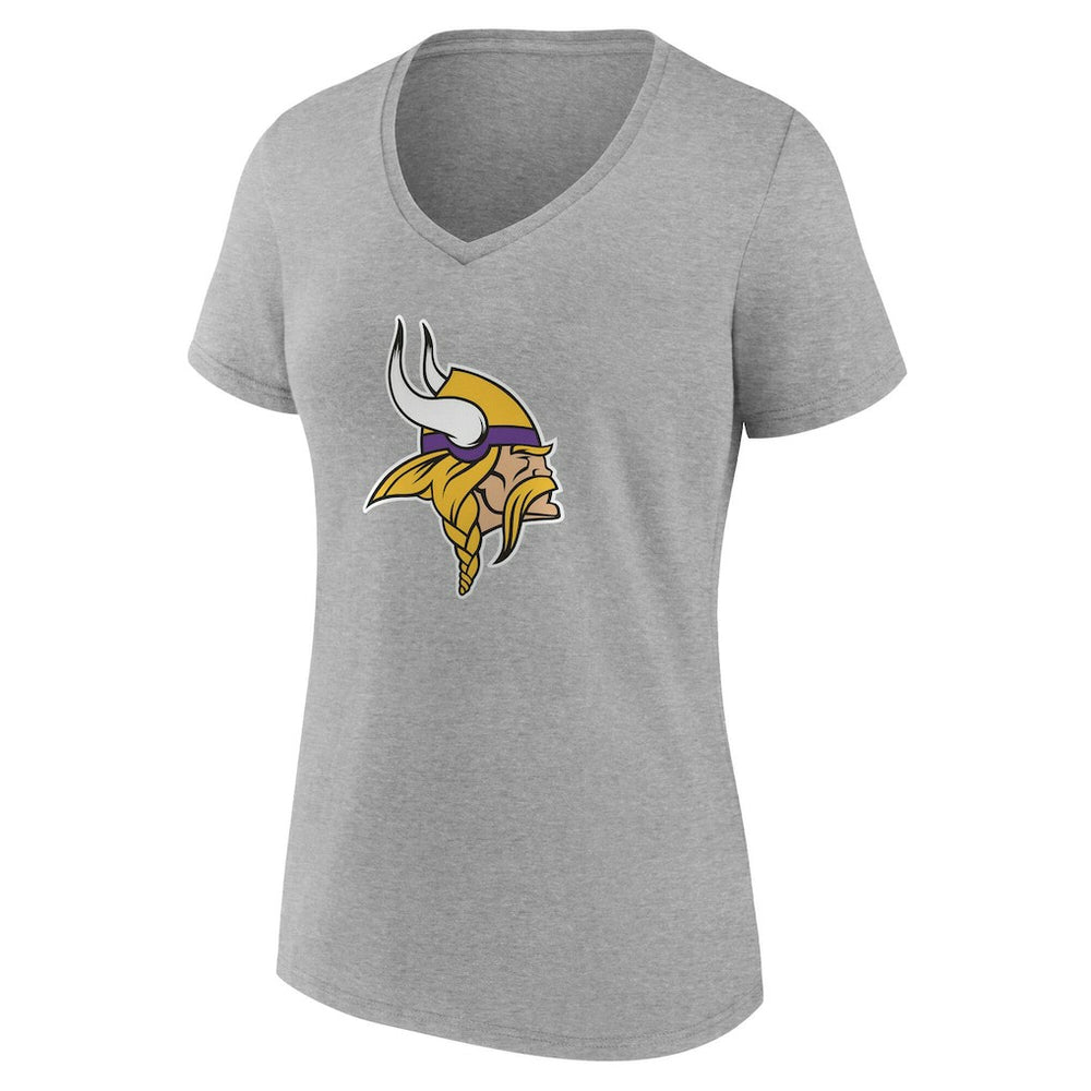 Minnesota Vikings Women's Team Authentic Personalized Name & Number V-Neck T-Shirt - Gray - NFL