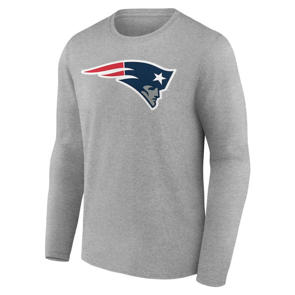 New England Patriots Team Authentic Personalized Name & Number Long Sleeve T-Shirt - Gray - NFL