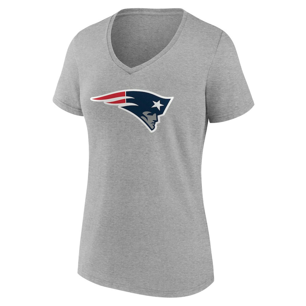 New England Patriots Women's Team Authentic Personalized Name & Number V-Neck T-Shirt - Gray - NFL