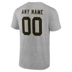 New Orleans Saints Team Authentic Personalized Name & Number T-Shirt - Gray - NFL