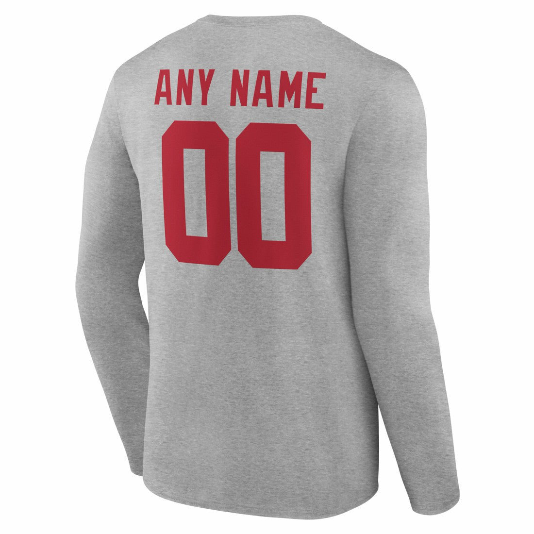New York Giants Team Authentic Personalized Name & Number Long Sleeve T-Shirt - Gray - NFL