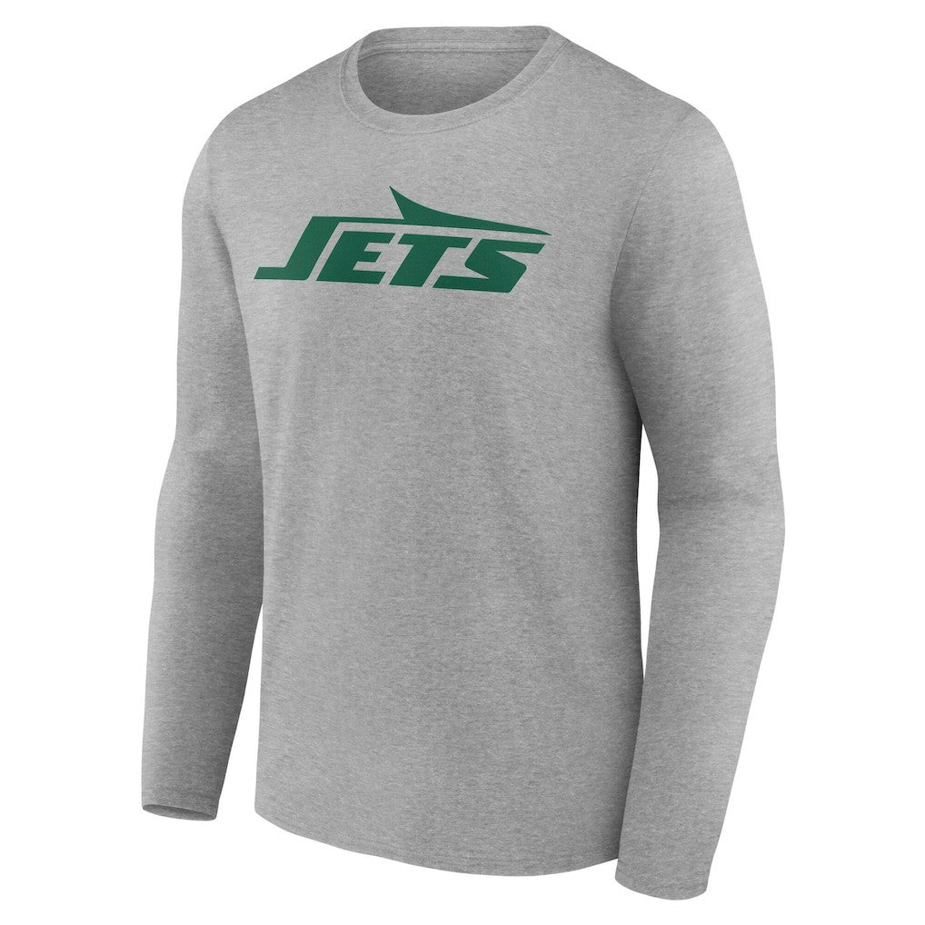 New York Jets Team Authentic Personalized Name & Number Long Sleeve T-Shirt - Gray - NFL