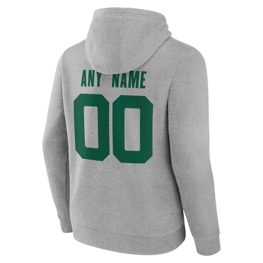 New York Jets Team Authentic Personalized Name & Number Hoodie - Gray - NFL
