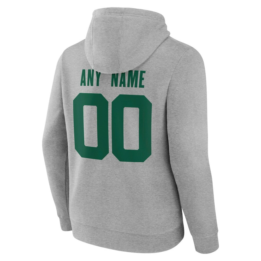 New York Jets Team Authentic Personalized Name & Number Hoodie - Gray - NFL