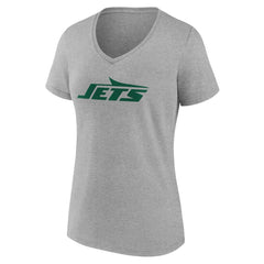 New York Jets Women's Team Authentic Personalized Name & Number V-Neck T-Shirt - Gray - NFL