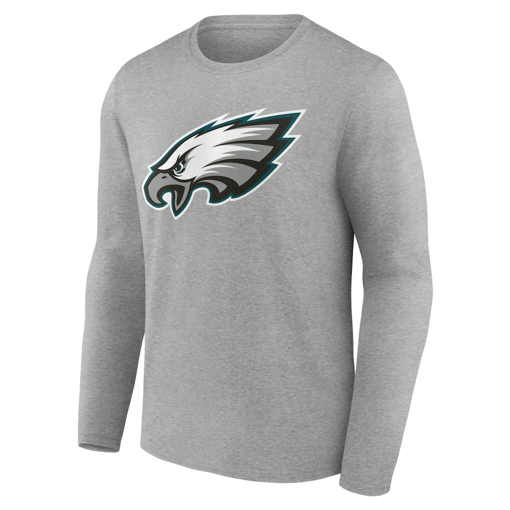 Philadelphia Eagles Team Authentic Personalized Name & Number Long Sleeve T-Shirt - Gray - NFL