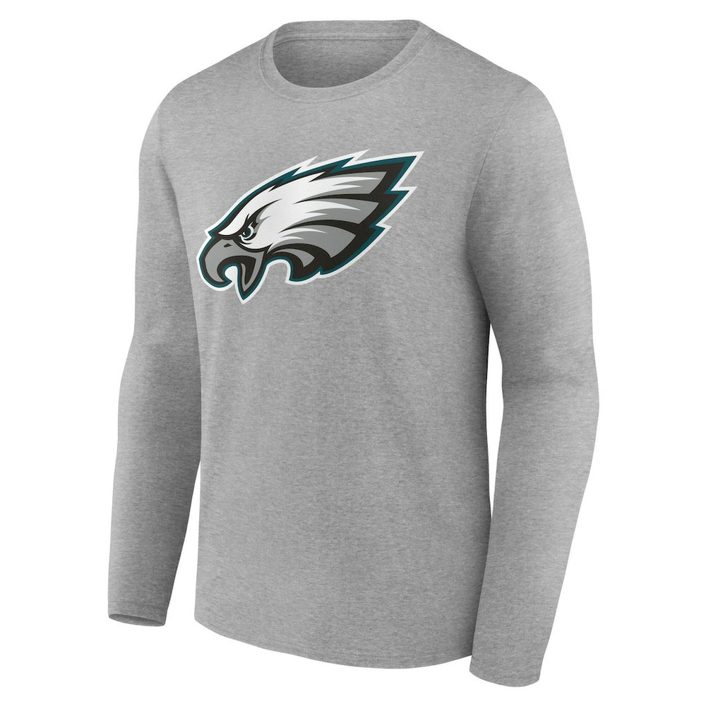 Philadelphia Eagles Team Authentic Personalized Name & Number Long Sleeve T-Shirt - Gray - NFL