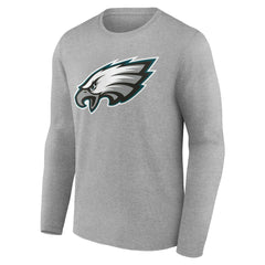 Philadelphia Eagles Team Authentic Personalized Name & Number Long Sleeve T-Shirt - Gray - NFL