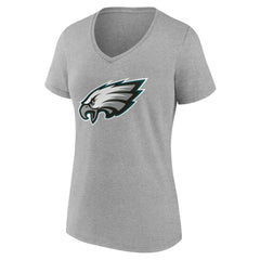 Philadelphia Eagles Women's Team Authentic Personalized Name & Number V-Neck T-Shirt - Gray - NFL