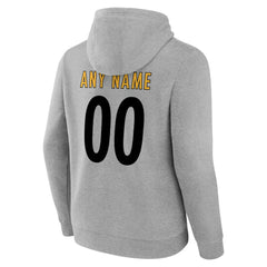 Pittsburgh Steelers Team Authentic Personalized Name & Number Hoodie - Gray - NFL