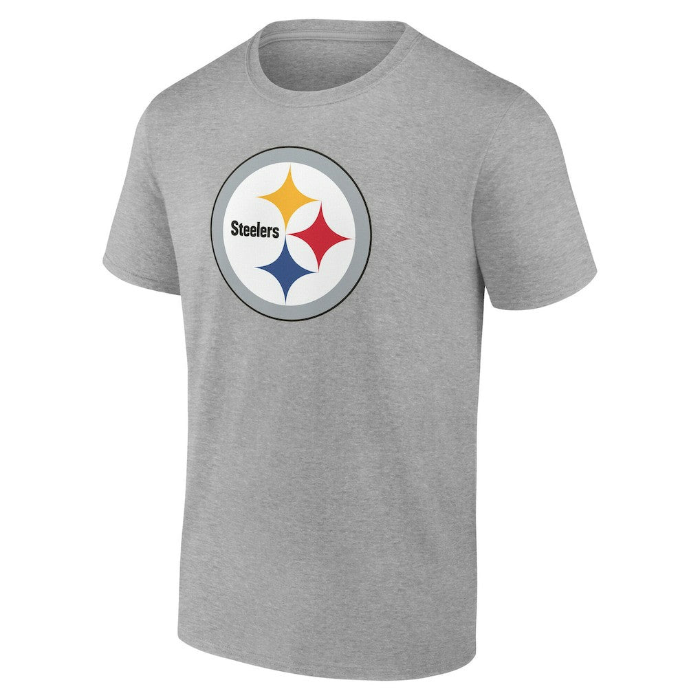 Pittsburgh Steelers Team Authentic Personalized Name & Number T-Shirt - Gray - NFL