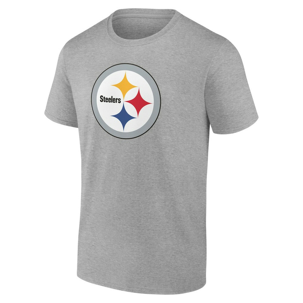 Pittsburgh Steelers Team Authentic Personalized Name & Number T-Shirt - Gray - NFL