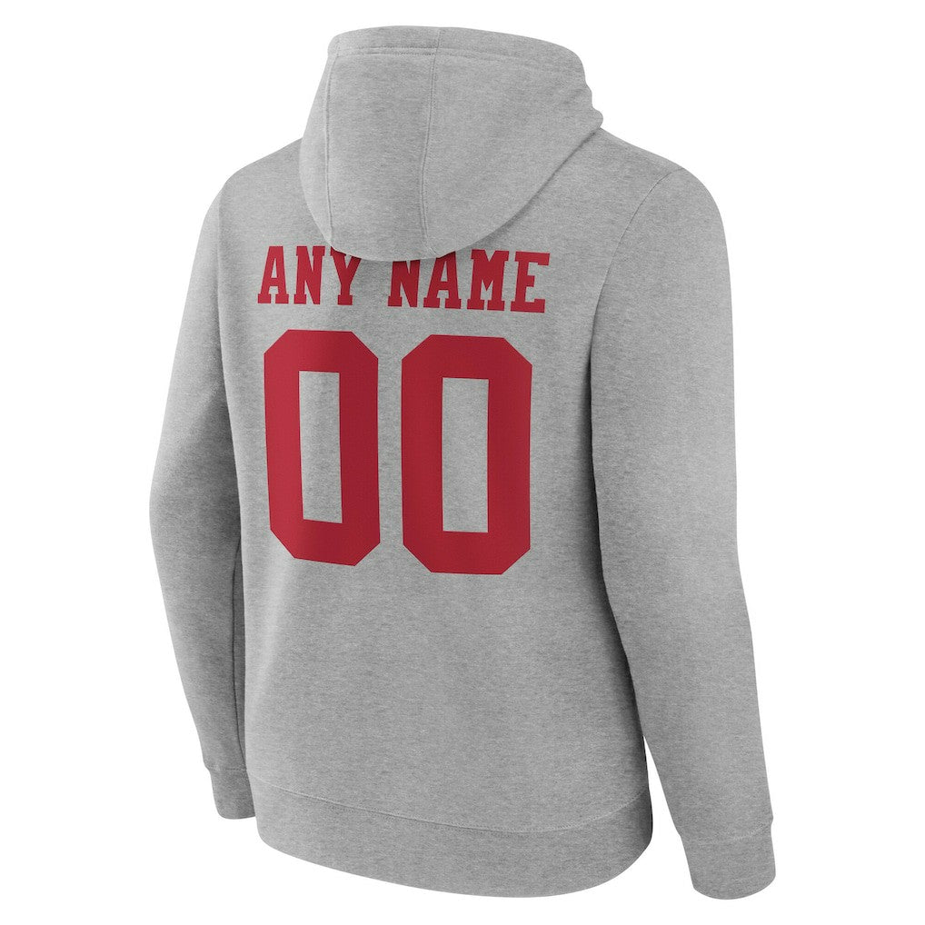 San Francisco 49ers Team Authentic Personalized Name & Number Hoodie - Gray - NFL