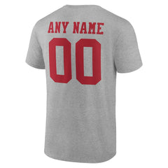 San Francisco 49ers Team Authentic Personalized Name & Number T-Shirt - Gray - NFL