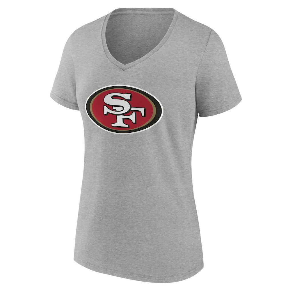San Francisco 49ers Women's Team Authentic Personalized Name & Number V-Neck T-Shirt - Gray - NFL