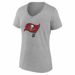 Tampa Bay Buccaneers Women's Team Authentic Personalized Name & Number V-Neck T-Shirt - Gray - NFL
