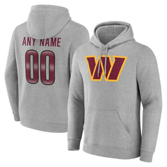 Washington Commanders Team Authentic Personalized Name & Number Hoodie - Gray - NFL