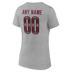 Washington Commanders Women's Team Authentic Personalized Name & Number V-Neck T-Shirt - Gray - NFL