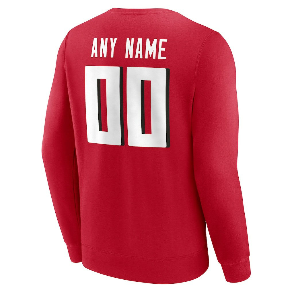 Atlanta Falcons Team Authentic Personalized Name & Number Sweatshirt - Red - NFL