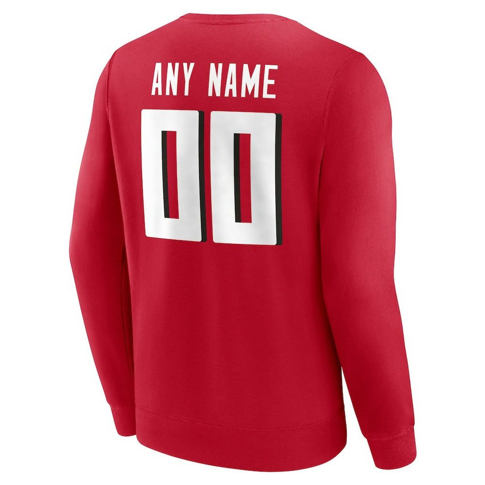 Atlanta Falcons Team Authentic Personalized Name & Number Sweatshirt - Red - NFL