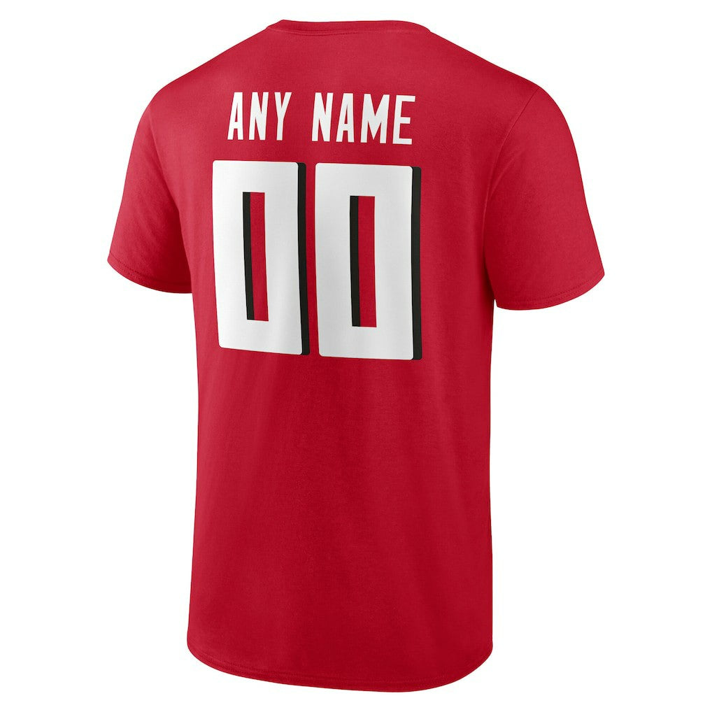 Atlanta Falcons Team Authentic Personalized Name & Number T-Shirt - Red - NFL