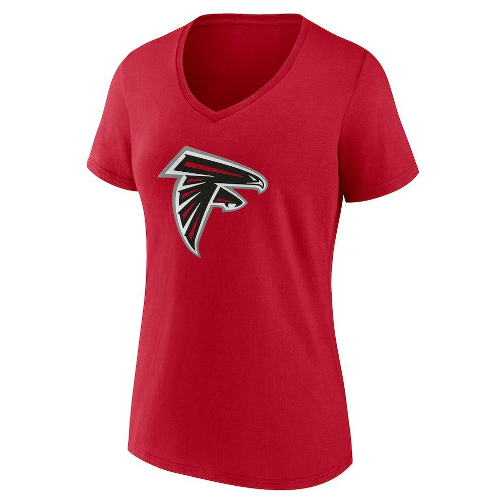 Atlanta Falcons Women's Team Authentic Personalized Name & Number V-Neck T-Shirt - Red - NFL