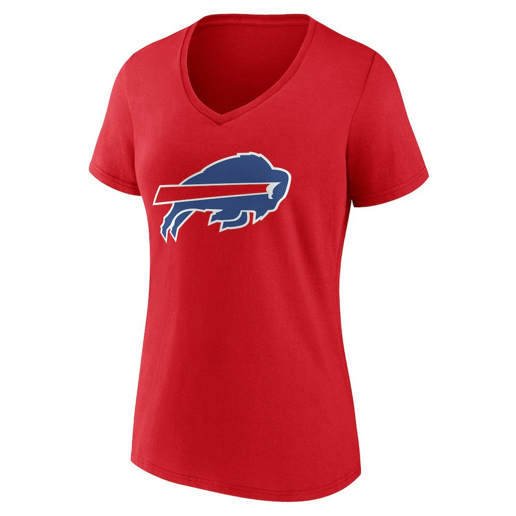 Buffalo Bills Women's Team Authentic Personalized Name & Number V-Neck T-Shirt - Red - NFL