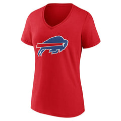 Buffalo Bills Women's Team Authentic Personalized Name & Number V-Neck T-Shirt - Red - NFL
