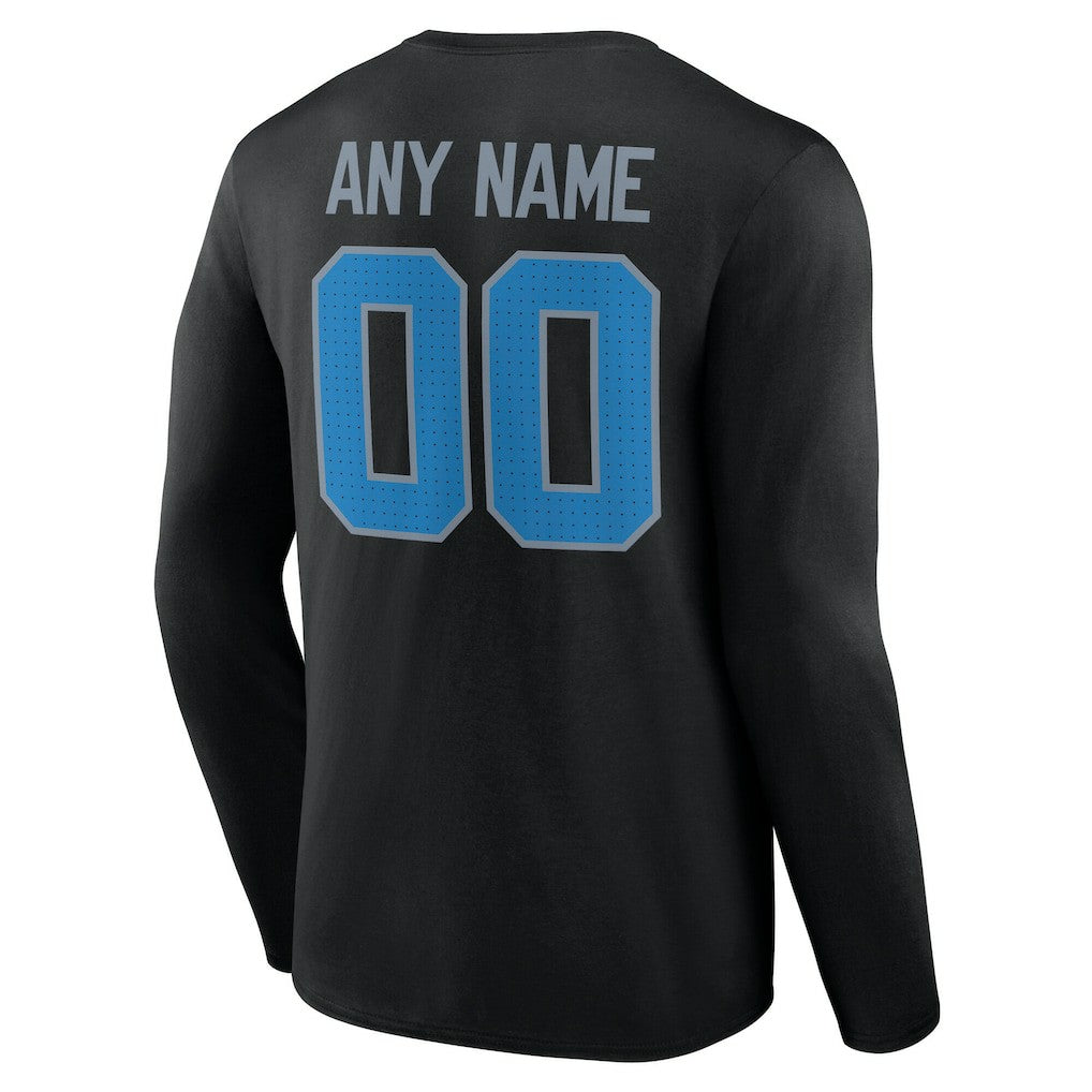 Detroit Lions Team Authentic Personalized Name & Number Long Sleeve T-Shirt - Black - NFL