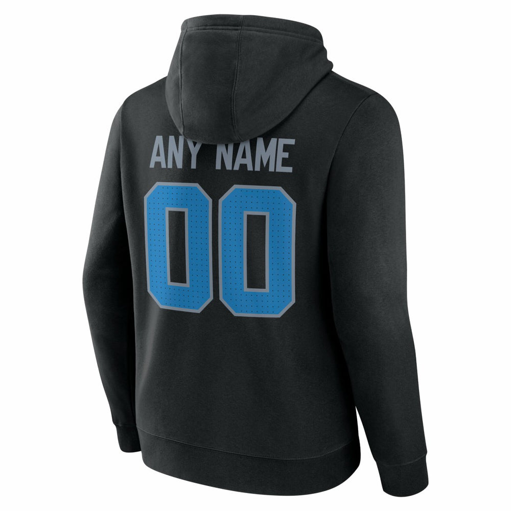 Detroit Lions Team Authentic Personalized Name & Number Hoodie - Black - NFL