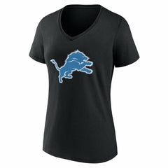 Detroit Lions Women's Team Authentic Personalized Name & Number V-Neck T-Shirt - Black - NFL