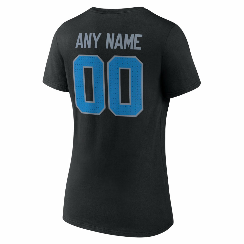 Detroit Lions Women's Team Authentic Personalized Name & Number V-Neck T-Shirt - Black - NFL