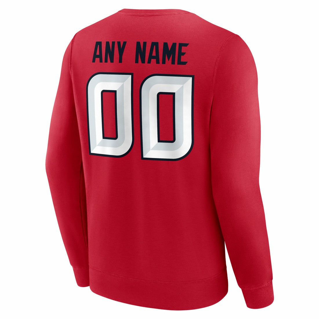 Houston Texans Team Authentic Personalized Name & Number Sweatshirt - Red - NFL