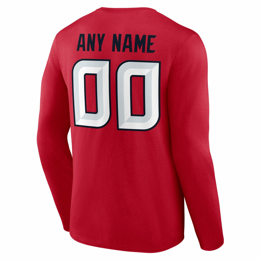 Houston Texans Team Authentic Personalized Name & Number Long Sleeve T-Shirt - Red - NFL