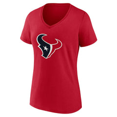 Houston Texans Women's Team Authentic Personalized Name & Number V-Neck T-Shirt - Red - NFL