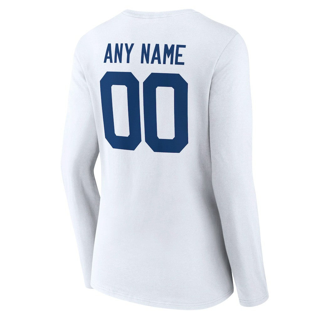 Indianapolis Colts Women's Team Authentic Personalized Name & Number Long Sleeve V-Neck T-Shirt - White - NFL