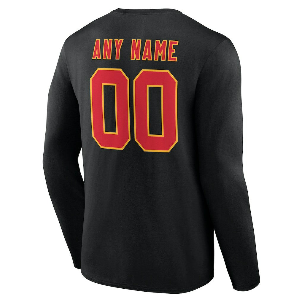 Kansas City Chiefs Team Authentic Personalized Name & Number Long Sleeve T-Shirt - Black - NFL