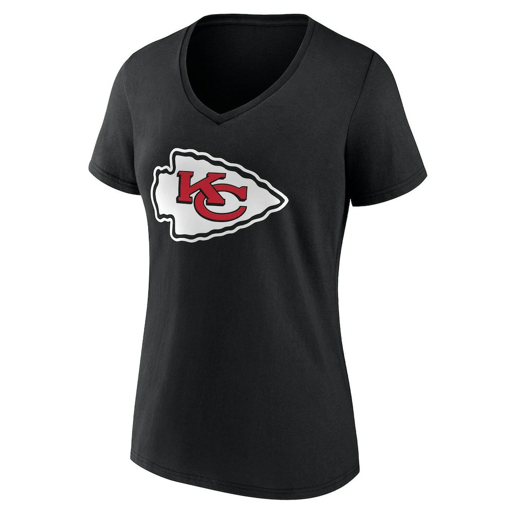 Kansas City Chiefs Women's Team Authentic Personalized Name & Number V-Neck T-Shirt - Black - NFL