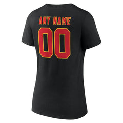 Kansas City Chiefs Women's Team Authentic Personalized Name & Number V-Neck T-Shirt - Black - NFL