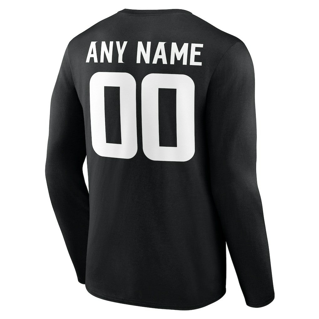Minnesota Vikings Team Authentic Personalized Name & Number Long Sleeve T-Shirt - Black - NFL
