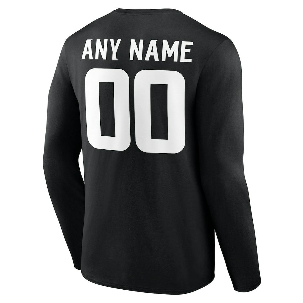 Minnesota Vikings Team Authentic Personalized Name & Number Long Sleeve T-Shirt - Black - NFL
