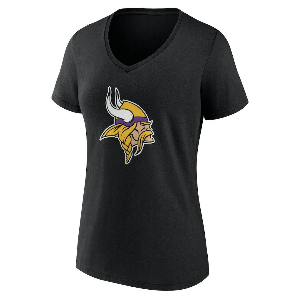 Minnesota Vikings Women's Team Authentic Personalized Name & Number V-Neck T-Shirt - Black - NFL