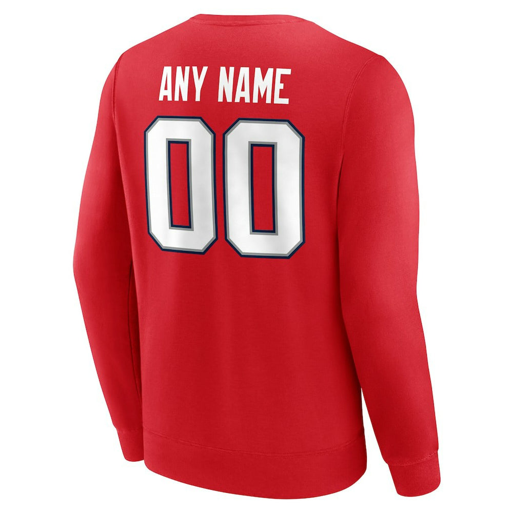 New England Patriots Team Authentic Personalized Name & Number Sweatshirt - Red - NFL