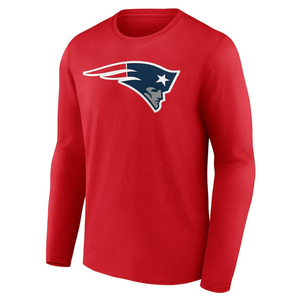 New England Patriots Team Authentic Personalized Name & Number Long Sleeve T-Shirt - Red - NFL