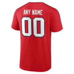 New England Patriots Team Authentic Personalized Name & Number T-Shirt - Red - NFL