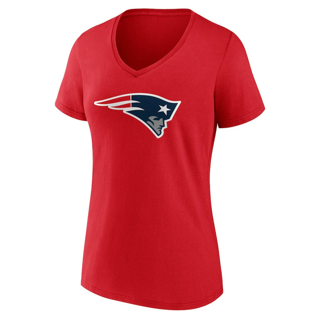New England Patriots Women's Team Authentic Personalized Name & Number V-Neck T-Shirt - Red - NFL
