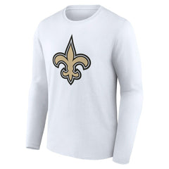 New Orleans Saints Team Authentic Personalized Name & Number Long Sleeve T-Shirt - White - NFL